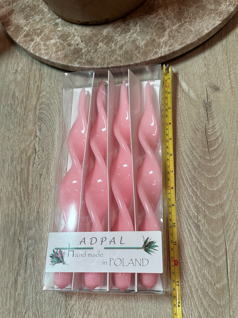 Pink Twisted Taper Candles - Set of 4 - Picture 3 of 5